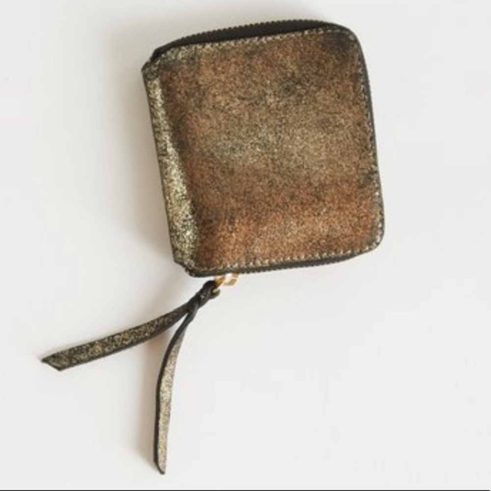 Cleobella Metallic Bronze Zip Wallet